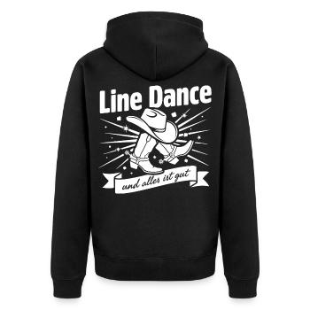 Line Dance Cowboy Boots - Unisex Premium Bio Zip Hoodie - Schwarz - Hinten - Nico (187cm)