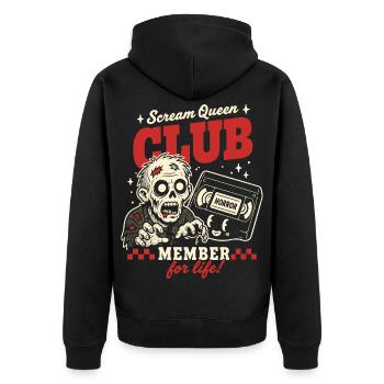Scream Queen Club Horror Fan - Unisex Premium Organic Zip Hoodie - black - Back - Nico (187cm)