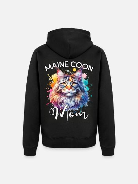 Maine Coon Mama - Unisex Premium Bio Zip Hoodie - Schwarz