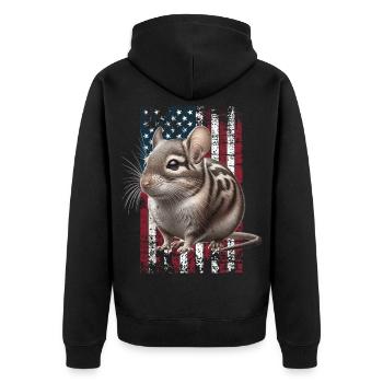 Degu US Degu - Unisex Premium Organic Zip Hoodie - black - Back - Nico (187cm)