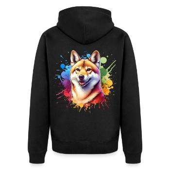 Australian Wild Dog Dingo - Unisex Premium Organic Zip Hoodie - black - Back - Nico (187cm)
