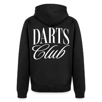 Darts Club - Unisex Premium Organic Zip Hoodie - black - Back - Nico (187cm)