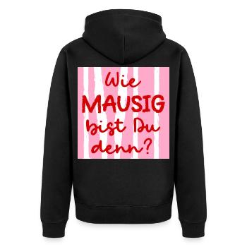 Freundschaft Maus Freundin - Unisex Premium Bio Zip Hoodie - Schwarz - Hinten - Nico (187cm)