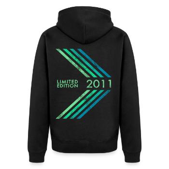 2011 Limited Edition Birthday Boys and Girls - Unisex Premium Organic Zip Hoodie - black - Back - Nico (187cm)