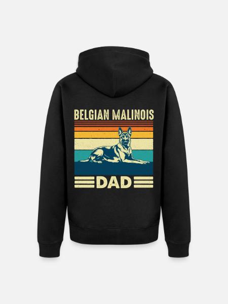 Belgian Malinois Dad Shepherd Dog Dad - Unisex Premium Organic Zip Hoodie - black