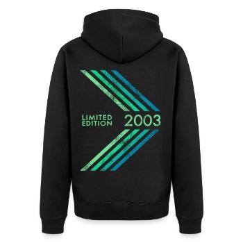 2003 Limited Edition Birthday Man Woman Sport - Unisex Premium Organic Zip Hoodie - black - Back - Nico (187cm)