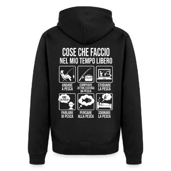 Maglietta Pesca Divertente Tempo Libero - Veste à capuche bio Premium Unisexe - noir - Dos - Nico (187cm)