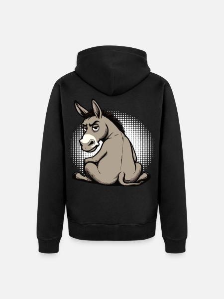 Esel Eselchen Eselhalter Muli Langohresel Muli - Unisex Premium Bio Zip Hoodie - Schwarz