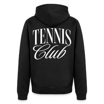 Tennis Club - Unisex Premium Bio Zip Hoodie - Schwarz - Hinten - Nico (187cm)