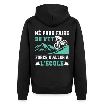 Né pour faire du VTT cadeau vélo tout-terrain - Veste à capuche bio Premium Unisexe - noir - Dos - Nico (187cm)