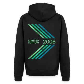 2006 Limited Edition Birthday Man Woman Sport - Unisex Premium Organic Zip Hoodie - black - Back - Nico (187cm)