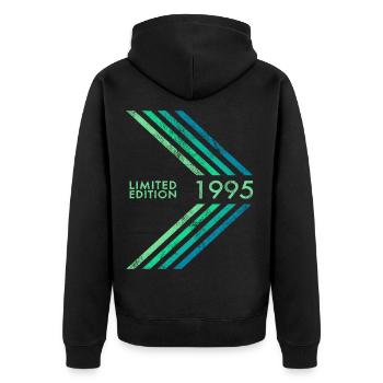 1995 Limited Edition Geburtstag Mann Frau Sport - Unisex Premium Bio Zip Hoodie - Schwarz - Hinten - Nico (187cm)