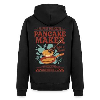 Frühstücks-Pfannkuchenmacher Flippin Delicious Raise And - Unisex Premium Bio Zip Hoodie - Schwarz - Hinten - Nico (187cm)