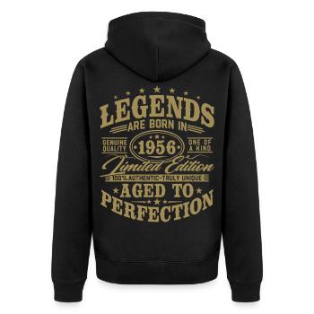 1956 Vintage Vintage Birthday Gift Retro - Unisex Premium Organic Zip Hoodie - black - Back - Nico (187cm)