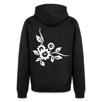 Fleurs blanches - Veste à capuche bio Premium Unisexe - noir - Dos - Nico (187cm)