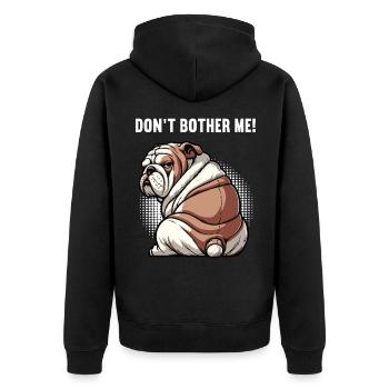 Ne me dérange pas, propriétaire de bulldog anglais - Veste à capuche bio Premium Unisexe - noir - Dos - Nico (187cm)