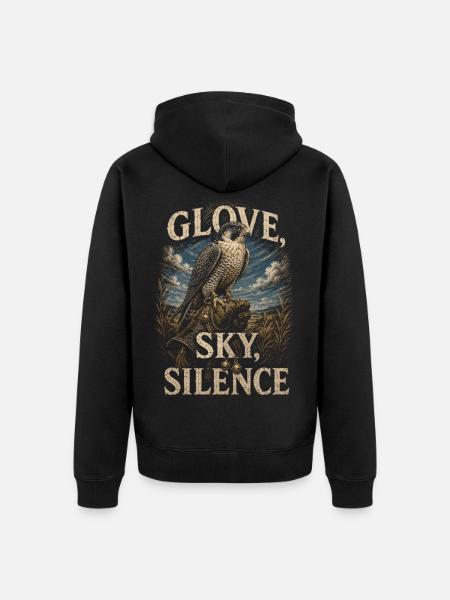 Falconry Falconer Glove Sky Silence - Unisex Premium Organic Zip Hoodie - black