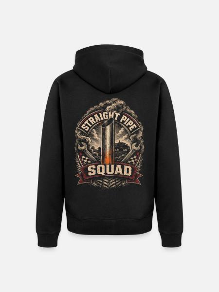 Rolling Coal Straight Pipe Squad - Unisex Premium Bio Zip Hoodie - Schwarz