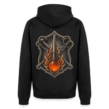 Glasbläser - Unisex Premium Bio Zip Hoodie - Schwarz - Hinten - Nico (187cm)
