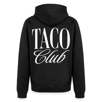 Taco Club - Unisex Premium Bio Zip Hoodie - Schwarz - Hinten - Nico (187cm)