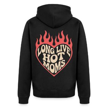 Long Live Hot Moms - Unisex Premium Bio Zip Hoodie - Schwarz - Hinten - Nico (187cm)