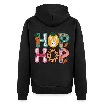 Hip Hop Easter Day - Unisex Premium Bio Zip Hoodie - Schwarz - Hinten - Nico (187cm)