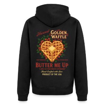 Petit-déjeuner brunch drôle Café Beurre de cacahuète - Veste à capuche bio Premium Unisexe - noir - Dos - Nico (187cm)
