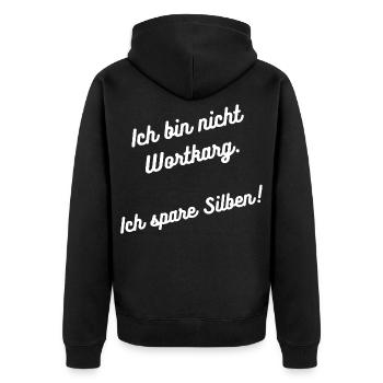 Heimatliebe Nord - Unisex Premium Bio Zip Hoodie - Schwarz - Hinten - Nico (187cm)