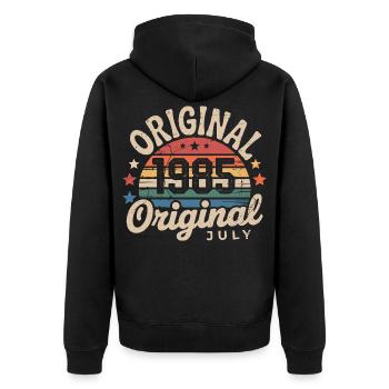 Original Juillet 1985 Anniversaire Vintage Retro - Veste à capuche bio Premium Unisexe - noir - Dos - Nico (187cm)