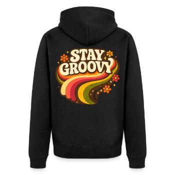 Reste Groovy Rainbow - Veste à capuche bio Premium Unisexe - noir - Dos - Nico (187cm)