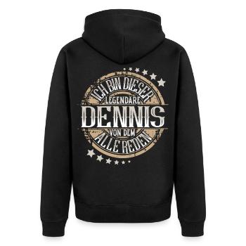 Dennis - Unisex Premium Bio Zip Hoodie - Schwarz - Hinten - Nico (187cm)