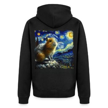 Nuit étoilée d’Aguti - Veste à capuche bio Premium Unisexe - noir - Dos - Nico (187cm)