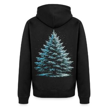 Sapin Enneiger En Hiver Arbre Hivernal  - Veste à capuche bio Premium Unisexe - noir - Dos - Nico (187cm)