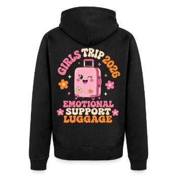 Girls Trip 2026 Emotional Support Luggage Saying - Unisex Premium Organic Zip Hoodie - black - Back - Nico (187cm)