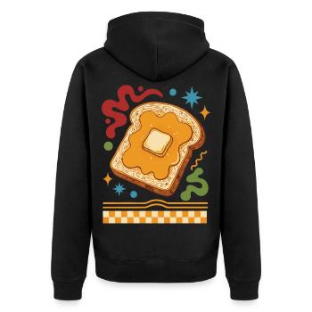 Petit-déjeuner Brunch drôle Café Pancake Bacon Érable - Veste à capuche bio Premium Unisexe - noir - Dos - Nico (187cm)