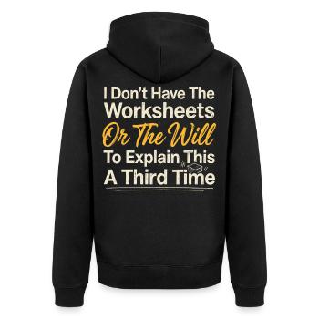 Keine Arbeitsblätter Kein Testament-Hemd - Unisex Premium Bio Zip Hoodie - Schwarz - Hinten - Nico (187cm)