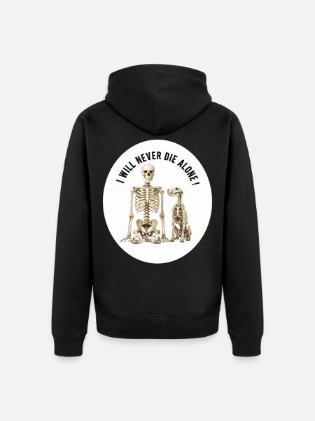 Never Die Alone – Skeleton Duo - Veste à capuche bio Premium Unisexe - noir