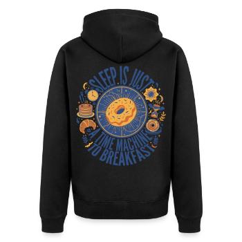 Le petit-déjeuner et le sommeil n’est qu’une machine à remonter le temps - Veste à capuche bio Premium Unisexe - noir - Dos - Nico (187cm)