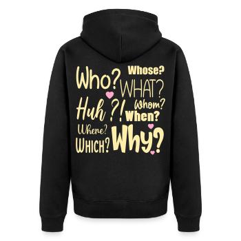 J’ai des questions - Veste à capuche bio Premium Unisexe - noir - Dos - Nico (187cm)