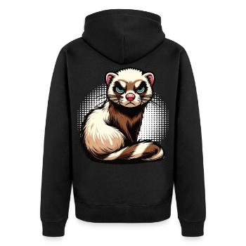 ferret ferret holder ferret owner - Unisex Premium Organic Zip Hoodie - black - Back - Nico (187cm)