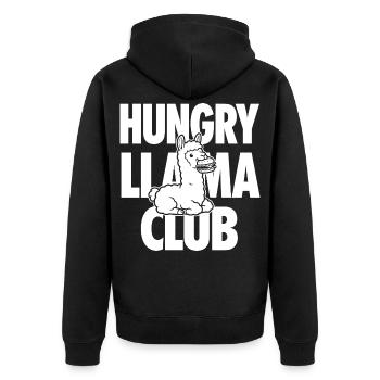 Club Hungry Lama avec burger - Veste à capuche bio Premium Unisexe - noir - Dos - Nico (187cm)