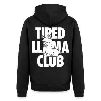 Tired Llama Club müdes Lama - Veste à capuche bio Premium Unisexe - noir - Dos - Nico (187cm)