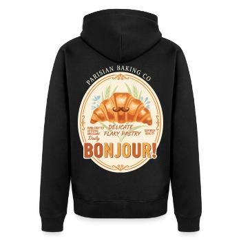 Petit-déjeuner Brunch drôle Café Beurre de cacahuète Érable - Veste à capuche bio Premium Unisexe - noir - Dos - Nico (187cm)