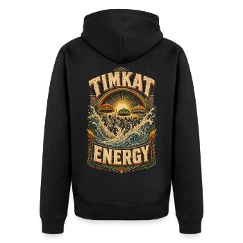 Éthiopie Timkat Énergie éthiopienne - Veste à capuche bio Premium Unisexe - noir - Dos - Nico (187cm)