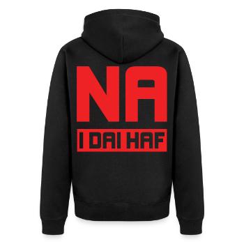 Na I Dai Haf, No To Second Homes - Unisex Premium Organic Zip Hoodie - black - Back - Nico (187cm)