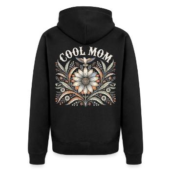 Mami Spruch Geschenk zum Muttertag & Geburtstag - Unisex Premium Bio Zip Hoodie - Schwarz - Hinten - Nico (187cm)
