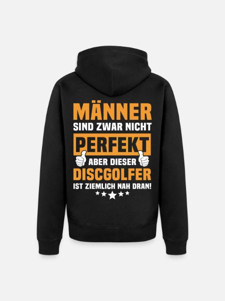 Lustige Discgolfer Sprüche - Unisex Premium Bio Zip Hoodie - Schwarz