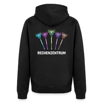 Rechenzentrum Gärtner Garten Gartenarbeit - Unisex Premium Bio Zip Hoodie - Schwarz - Hinten - Nico (187cm)