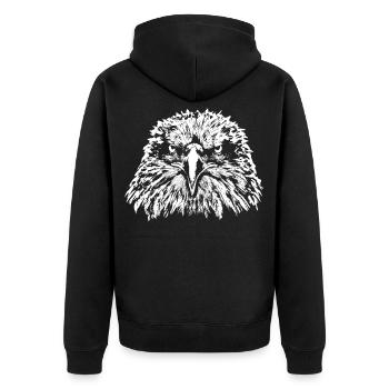 Aigle / Tête / Pygargue à tête blanche - Veste à capuche bio Premium Unisexe - noir - Dos - Nico (187cm)