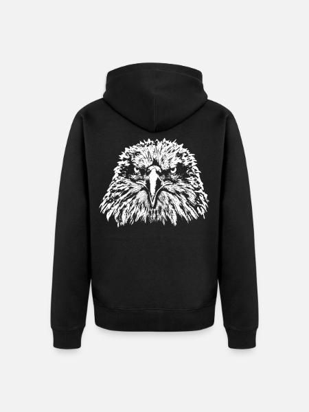 Eagle / Head / Bald Eagle - Unisex Premium Organic Zip Hoodie - black